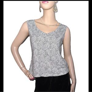 Piazza Sempione Italy Black White Cotton Lycra Top Tank 46 10